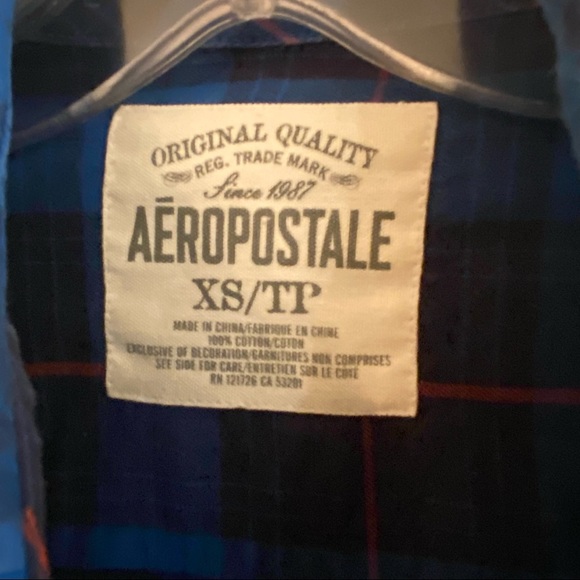 RARE Aeropostale Plaid Flannel Shirt Top UNISEX Style 100% Cotton - Picture 8 of 9